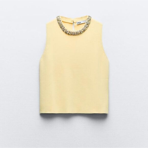 ZARA JEWEL PLAIN KNIT TOP - Picture 6 of 10